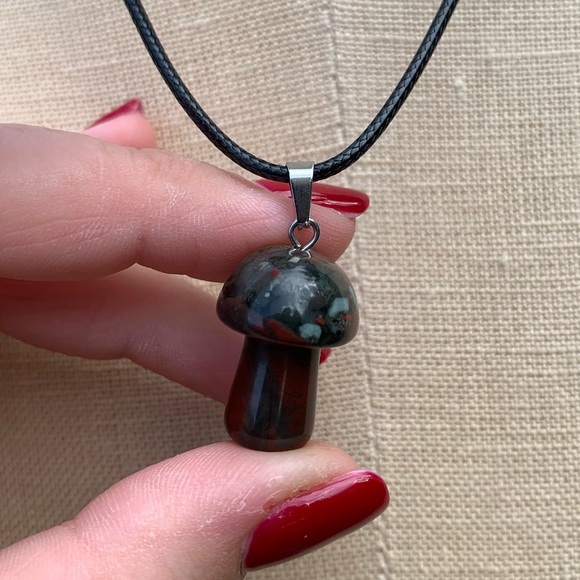 Handmade Genuine Stone Mushroom Amulet Necklace - Picture 10 of 14